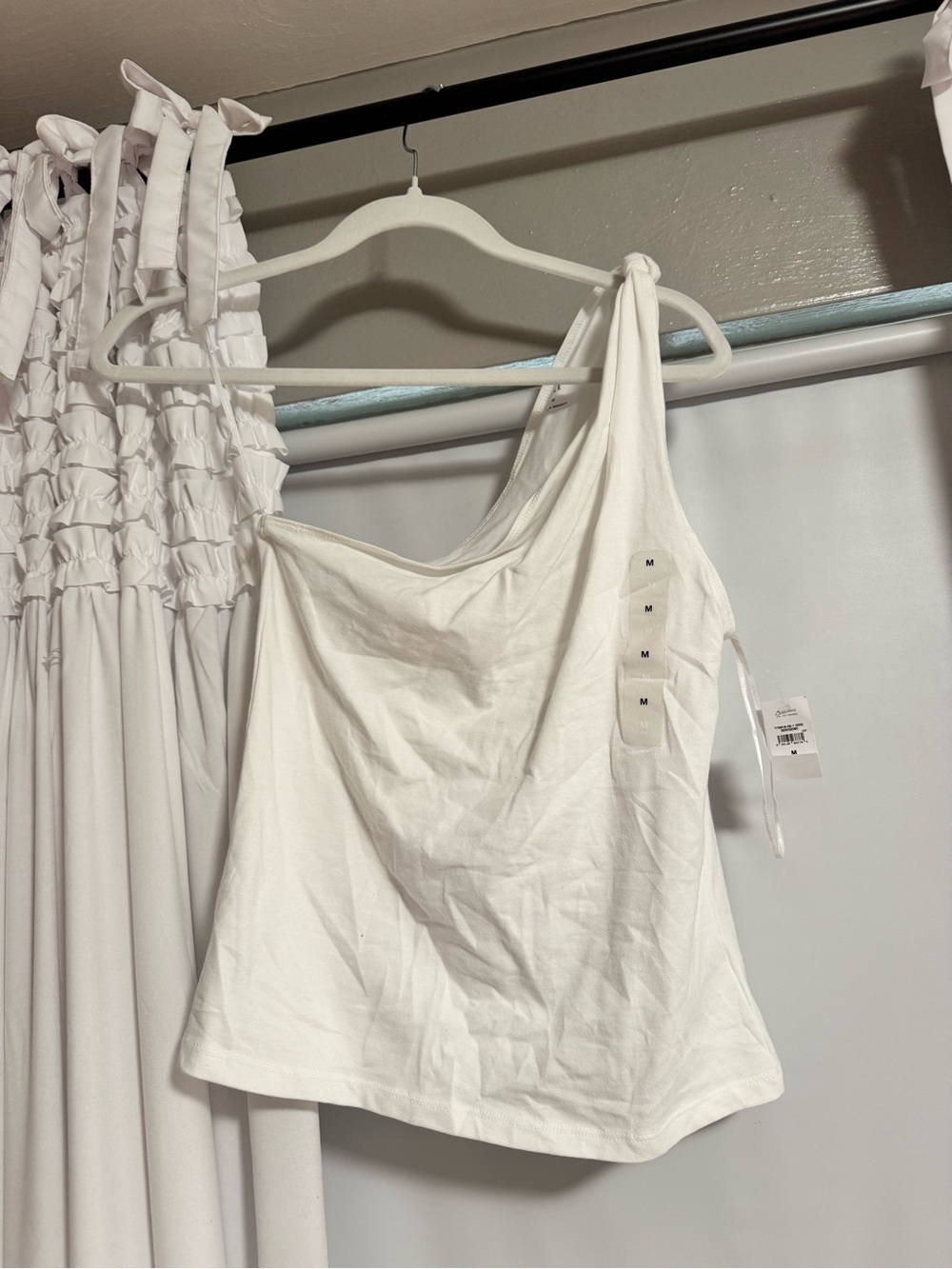 GAP White One-Shoulder Cotton Camisole